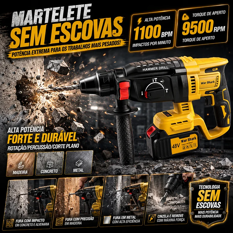 Imagem 2 de Kit 4em1 Ferramentas Martelete Esmerilha